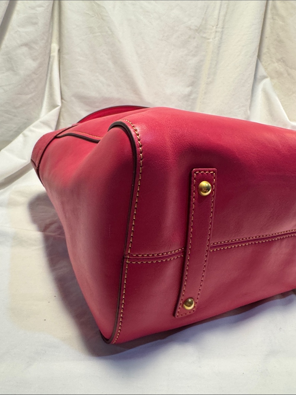 Dooney and Bork Pink Leather Tote Bag with Gold Hardware - Picture 7 of 13